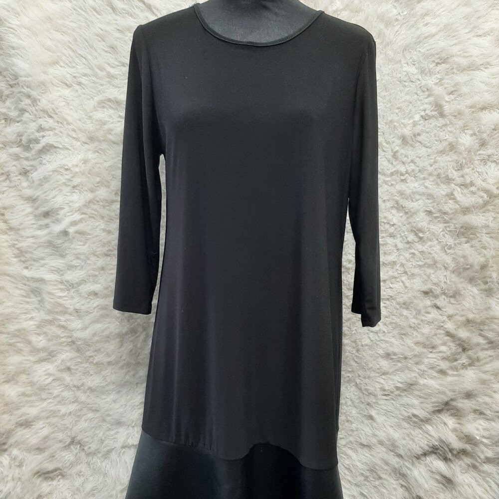 Annalee + Hope Women’s S Dress USA Faux Leather Drop Waist Edgy Moto Classy Size